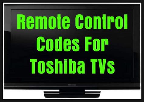 toshiba remote control codes.